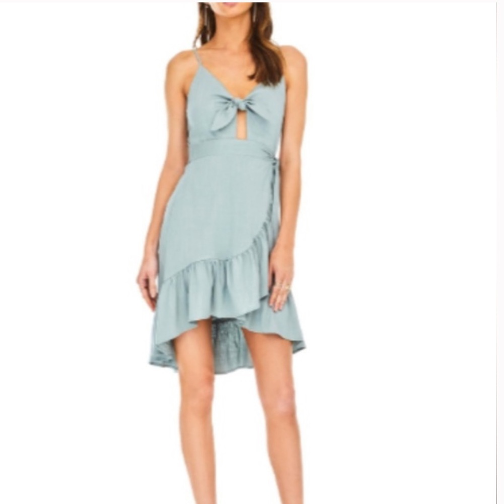 ASTR the Label Wrap Dress in Sage
